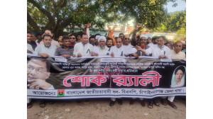 চাঁপাইনবাবগঞ্জে  বিএনপির ৬ নেতার হত্যার প্রতিবাদে শোক র‌্যালী