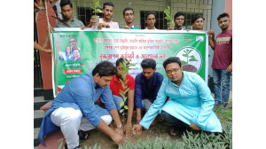 গোবরাতলা ও বালিয়াডাঙ্গা ইউনিয়নে ছাত্রলীগের আয়োজনে বৃক্ষরোপন 