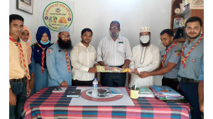 বাংলাদেশ স্কাউটসের এএলটি হওয়ায় সংবর্ধনা