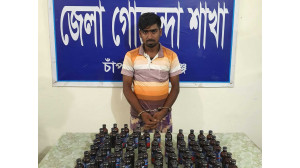 গোমস্তাপুরে আলীনগর থেকে ডিবি পুলিশের অভিযানে ফেনসিডিলসহ ১ যুবক গ্রেপ্তার