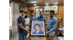 বাইসপুতুল মন্দির কমিটির পক্ষ থেকে ইউএনও কে বিদায় সংবর্ধনা