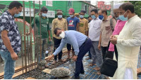 জেলা স্কাউট ভবনের প্রথম তলার ছাদ ঢালাই কাজের উদ্বোধন