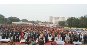 চাঁপাইনবাবগঞ্জে হাজারো দর্শক দেখলো ক্ষণগণনার উদ্বোধনী অনুষ্ঠান